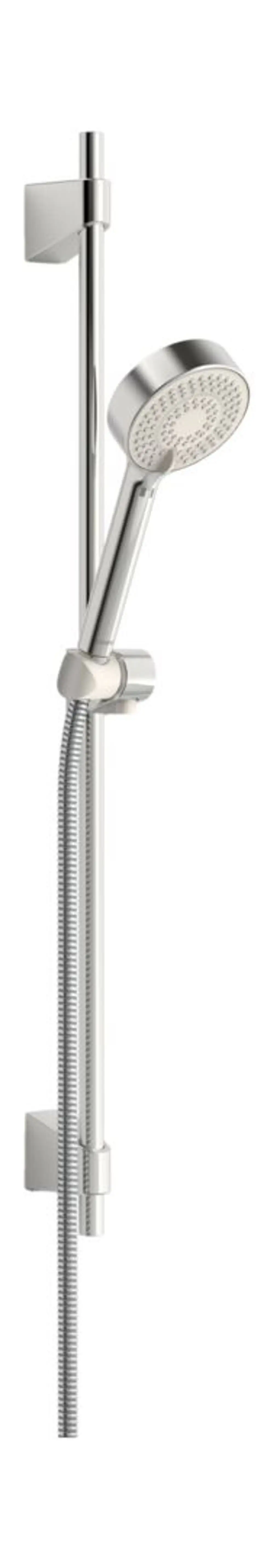 HANSABASICJET Wandstangengarnitur in Chrom mit Handbrause, Halterung und Schlauch. Geeignet für eine hängende Installation in Dusche oder Bad.